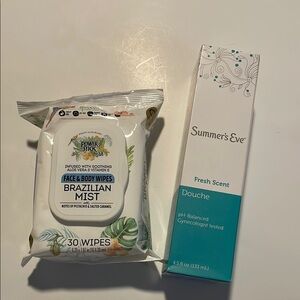 Power Stick Brazilian Mist Wipes and Summer's Eve Douche